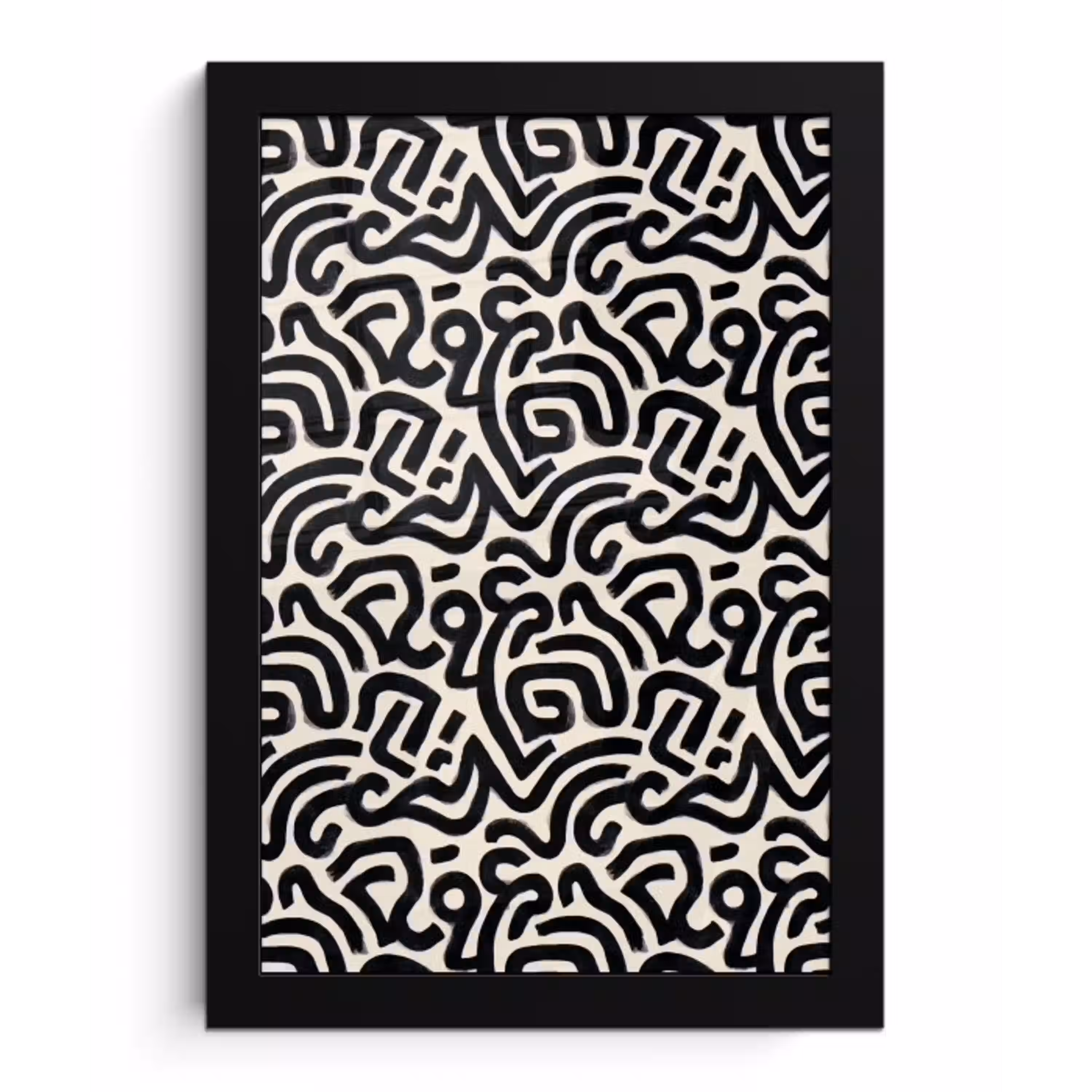 Modern - Abstract - Zwart fotolijst zwart zonder passe partout klein 224 -3d