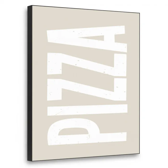 Pizza - Decoratie - Japandi - Wit Textielframe - compleet frame klein -3d