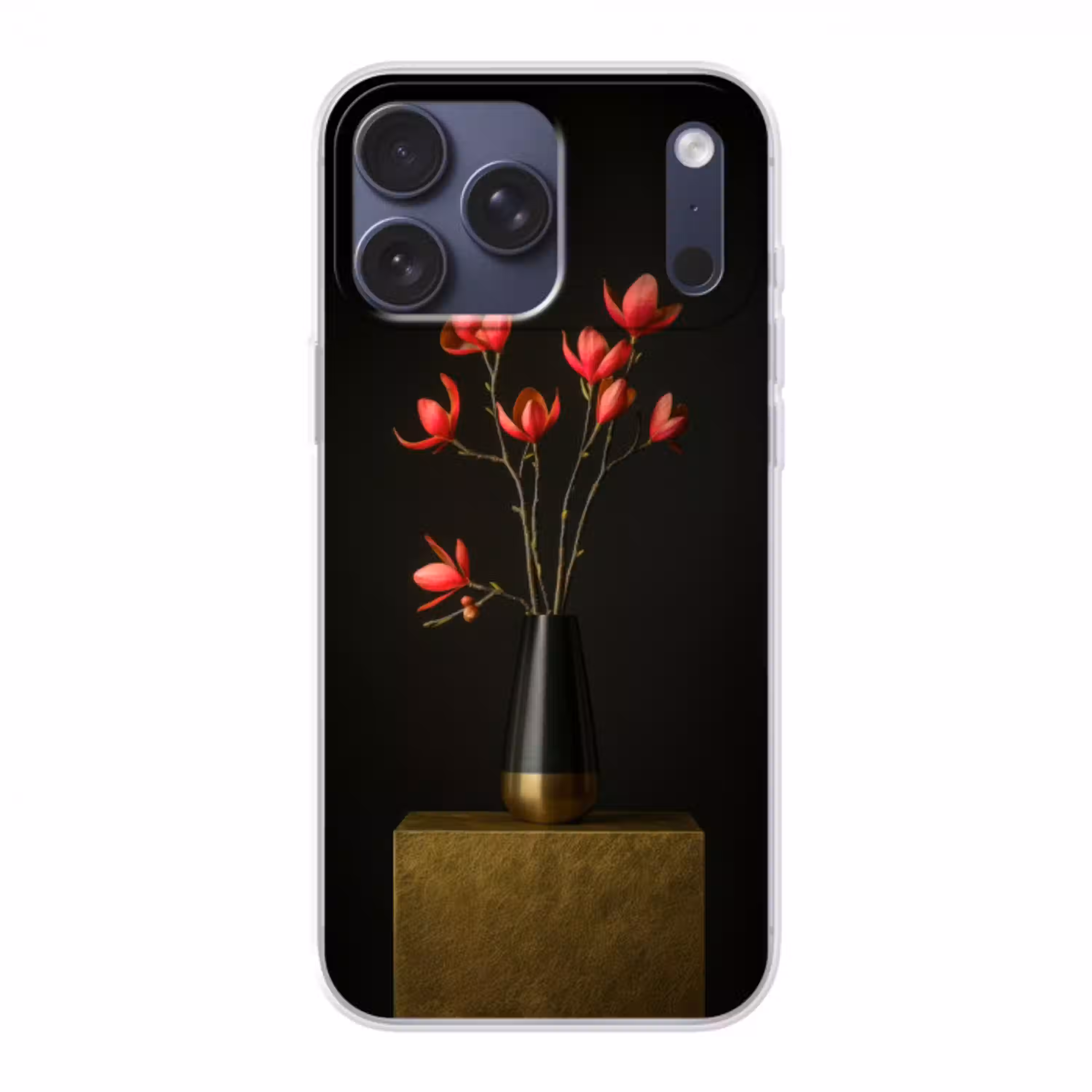 Rode - Bloemen - Vaas Telefoonhoesje iPhone 17 Pro Max klein -3d