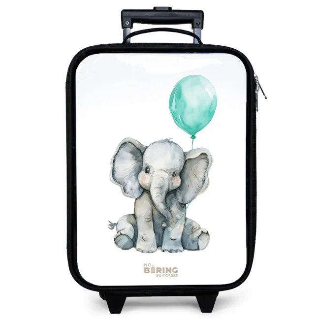Olifant met blauwe ballon Kinderkoffer - Zwart klein -zzz_website3d