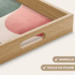 Abstract - Golven - Sierlijk - Roze Dienblad Rechthoek middel -USP_HandgreepIT