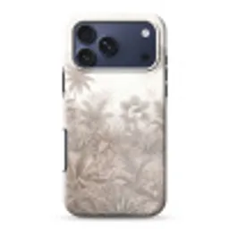 Jungle - Tropisch - Natuur -Vintage - Beige Toughcase MagSafe Apple iPhone 17 Pro Max klein -3d