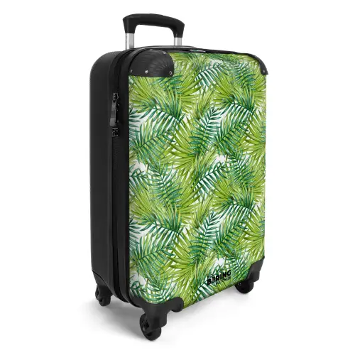 Palm bladeren patroon licht groen NBS - Handbagage koffer - Kinderen Unisex middel -productfoto_3d