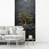 Bladeren - Goud - Boom - Rots fotobehang vinyl groot -woonkamer