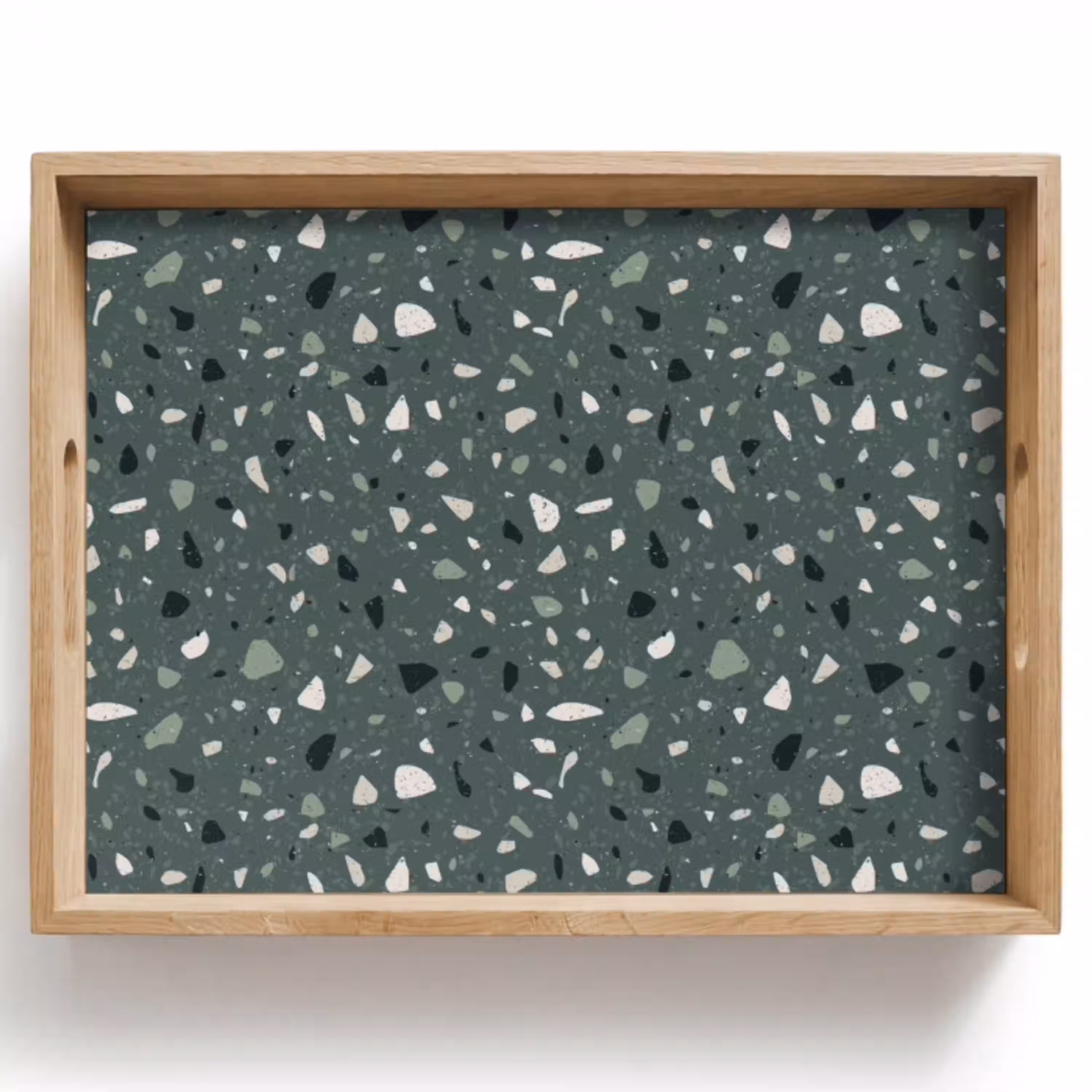 Terrazzo -  Patroon - Kleurrijk - Groen Dienblad Rechthoek middel 911 -z3d_shopping