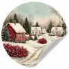 Kerstsfeer - Landelijk - Rood Wandcirkel behangsticker klein -3d