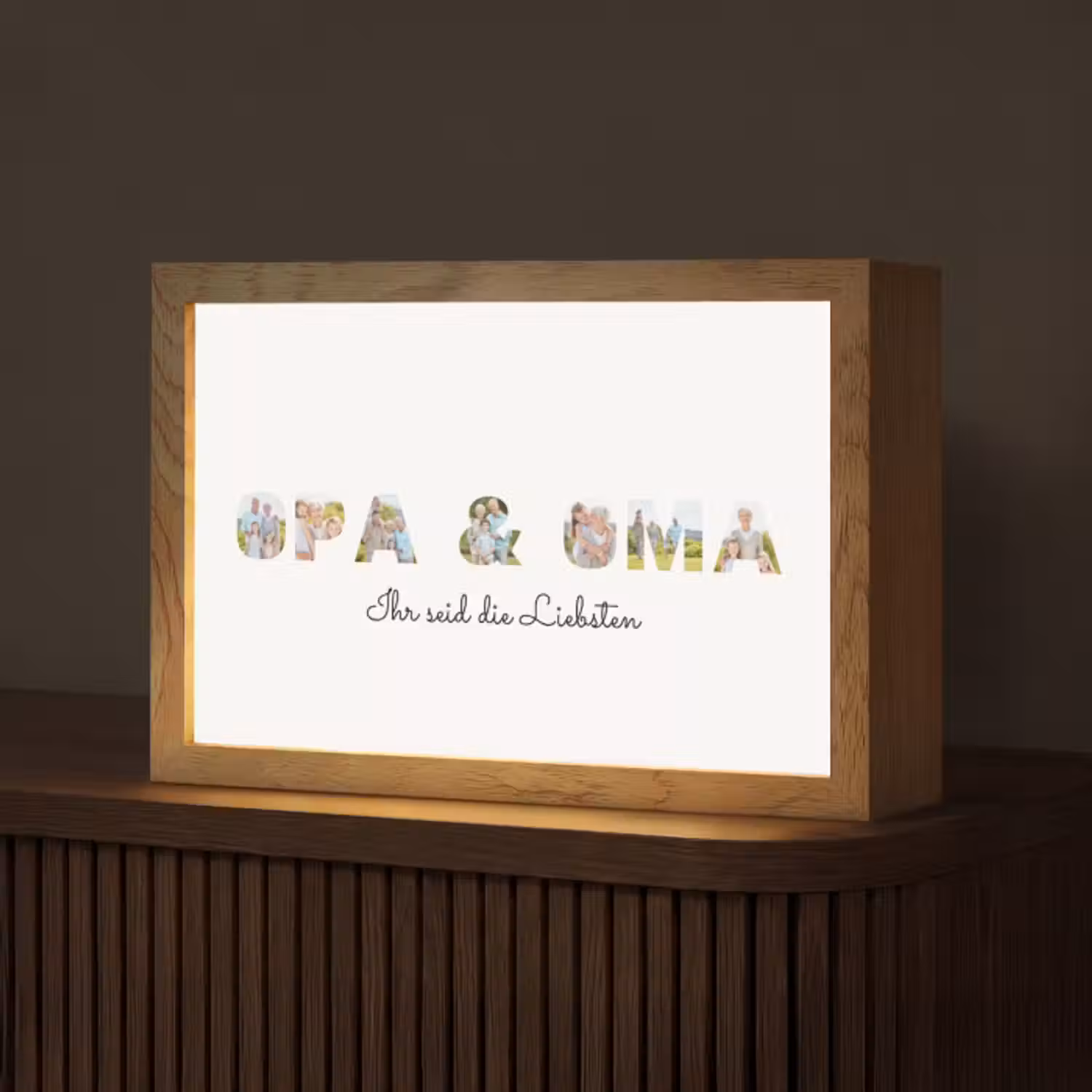 Personalisierte Lightbox - Opa  Oma - Buchstaben-Collage