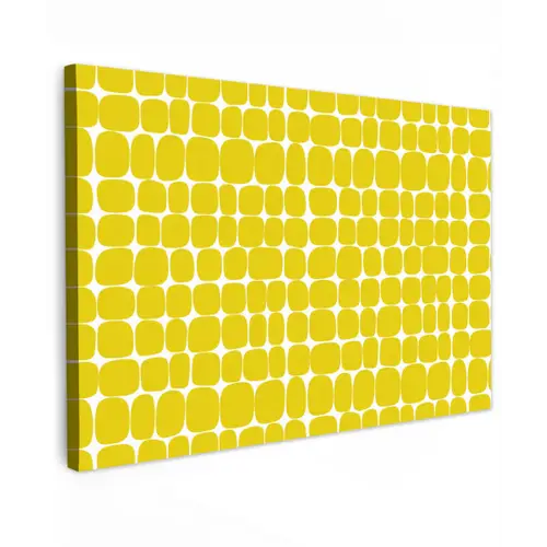 Stippen - Modern - Geel Tuinposter op houten frame 2 cm dik klein 845 -3d
