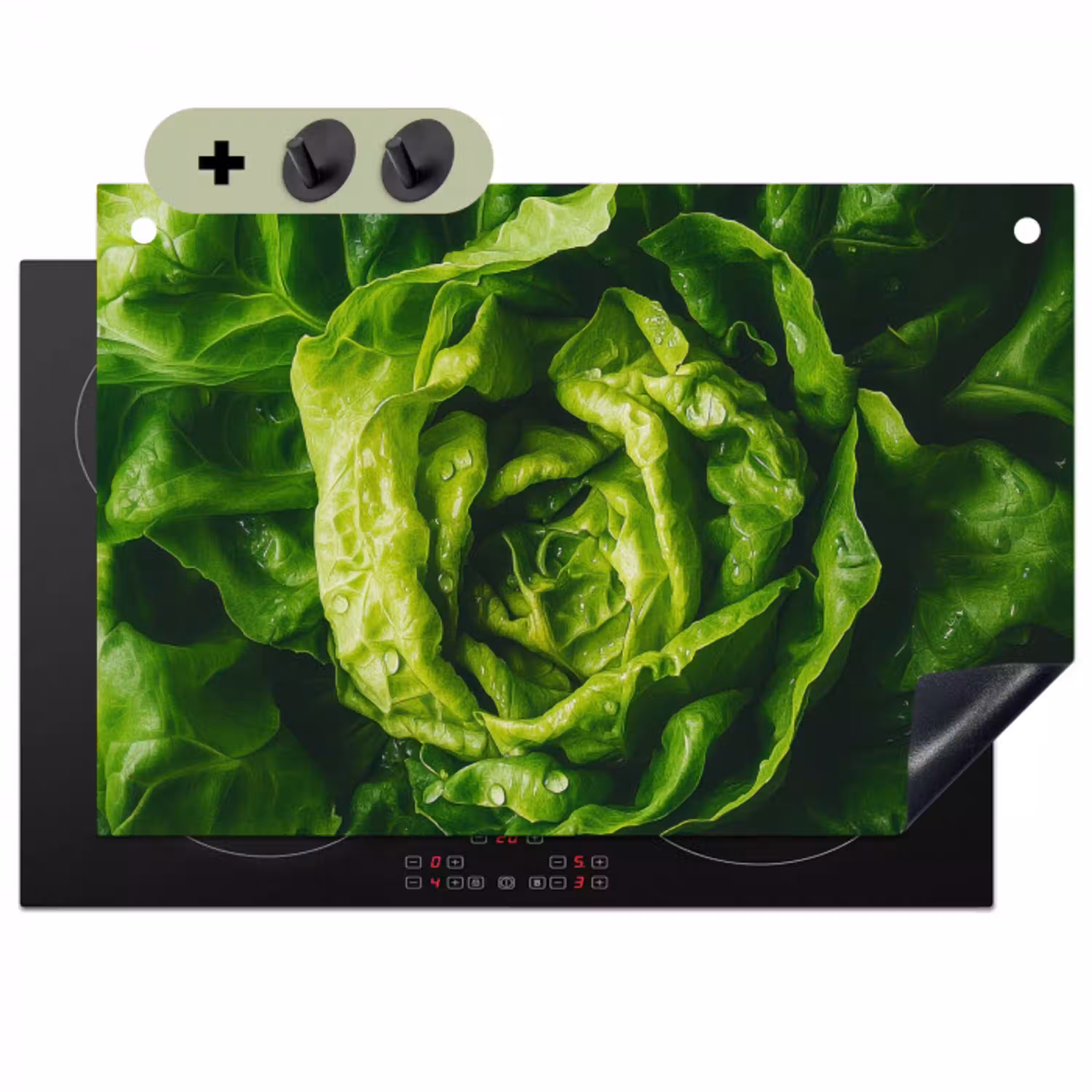 Groente - Sla - Groen Inductie beschemer met haakjes klein -3d