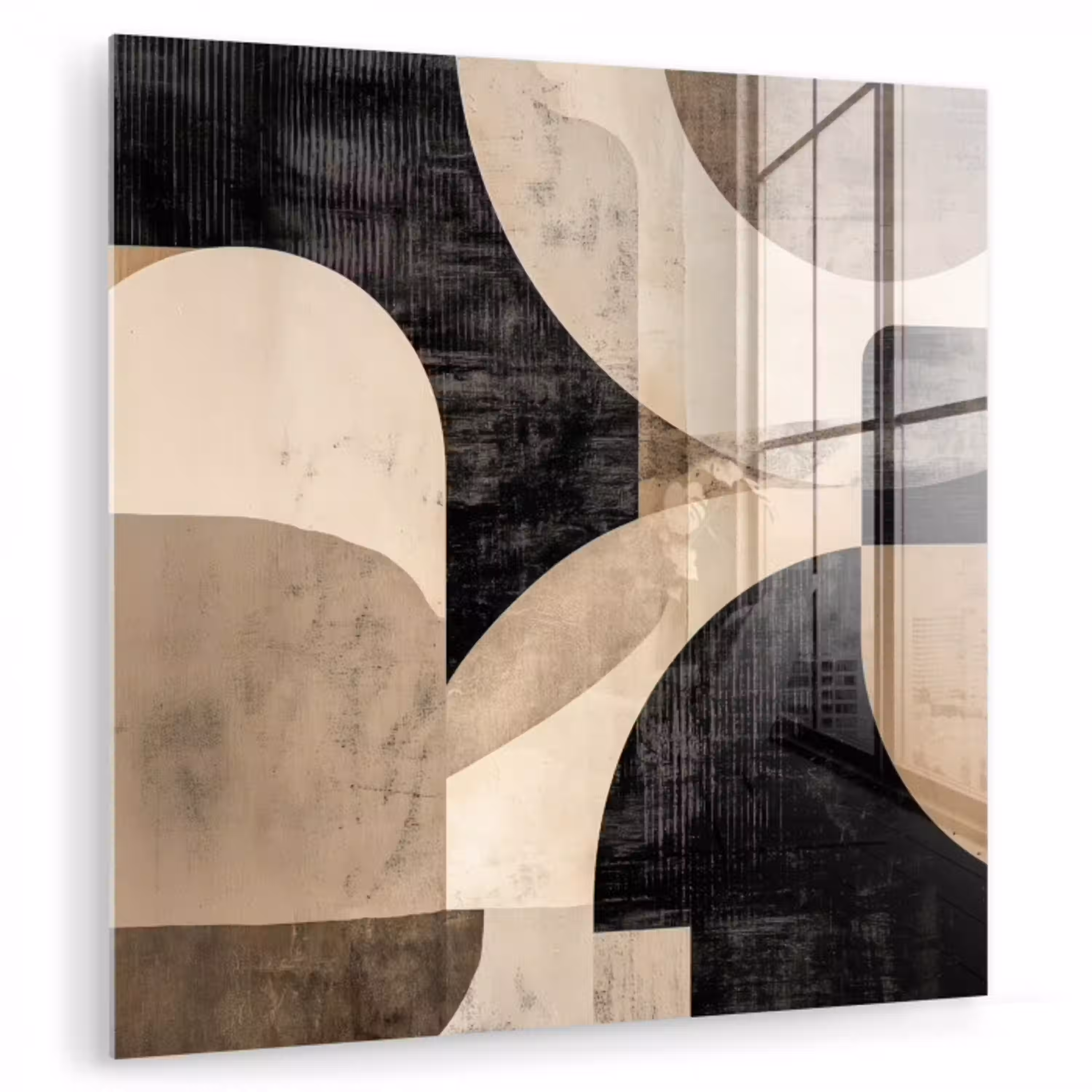 Abstract - Vormen - Modern - Beige plexiglas 5mm klein -zzzproduct_nieuw