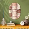 Macarons - Beige - Bruin Wandcirkel Ovaal Forex klein -sfeer2