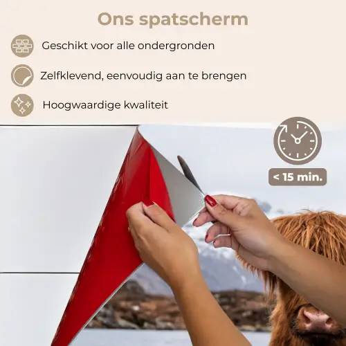 Schotse hooglander - Bruin - Water keuken achterwand spatscherm klein -spatscherm_NL