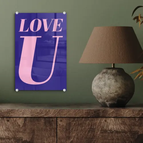 Love - Blauw - Valentijn plexiglas 5mm klein -sfeer3