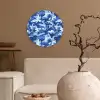 Blauw - Camouflage - Golvend Wandcirkel plexiglas klein 852 -sfeer1