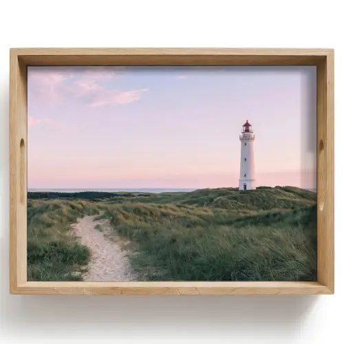 Vuurtoren - Duinlandschap - Zee Dienblad Rechthoek middel -z3d_shopping