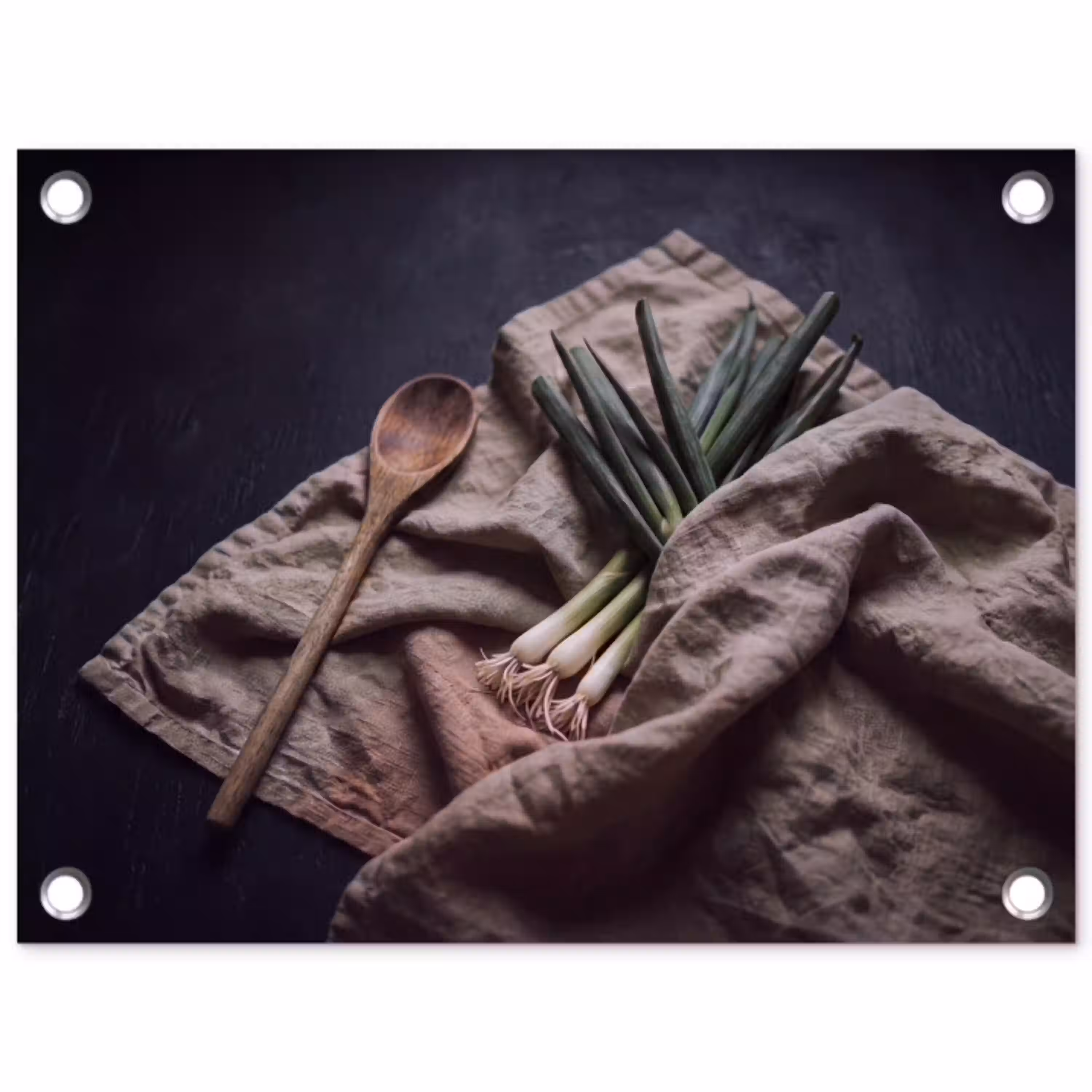 Eten - Lepel - Rustiek tuinposter los doek klein -3d