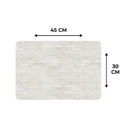 Muur - Wit - Bakstenen Placemat vinyl groot 368 -specs