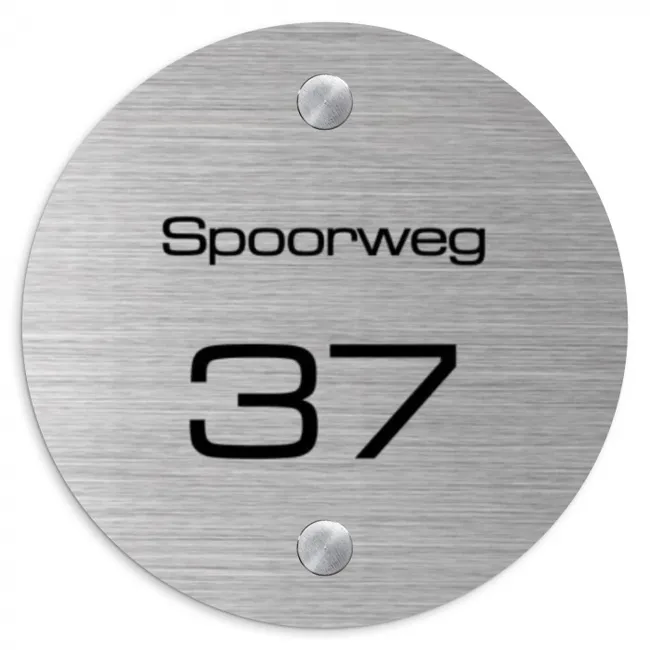 Metaal - Modern Naambord Rond klein -3d
