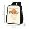 Basketbal in neutrale kleuren Rugzak - Zwart middel -productfoto_formaten