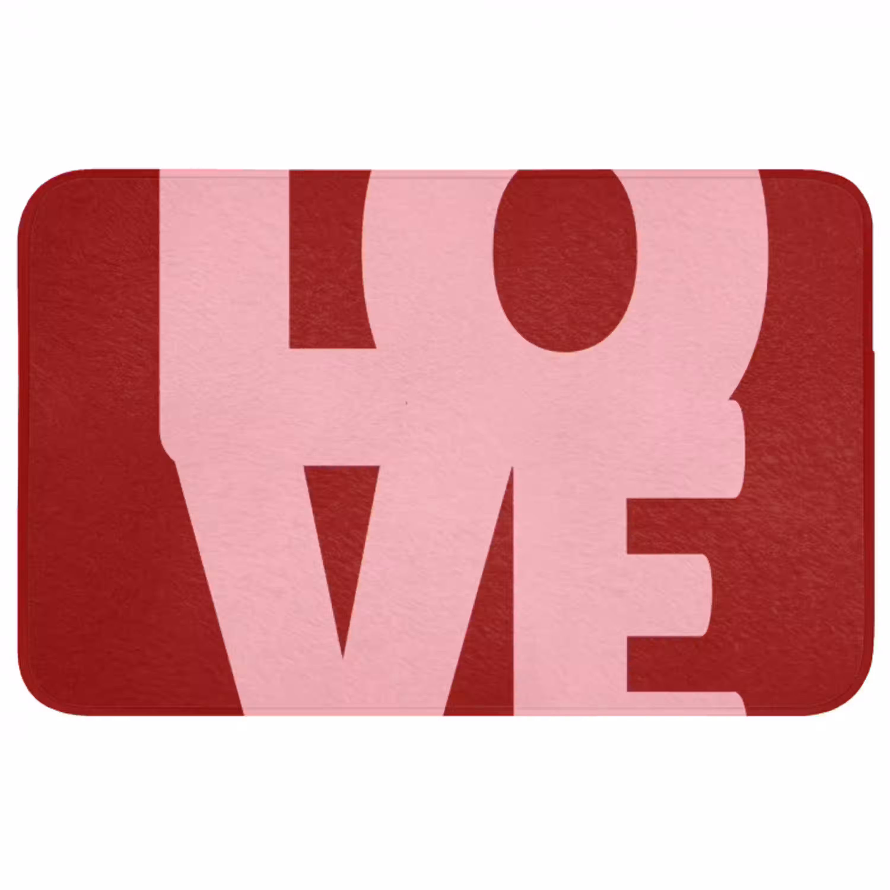 Love - Rood - Blokletters Badmat middel -3d