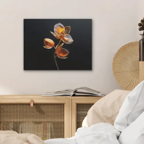 Bloem - Orchidee - Oranje PET vilt klein -sfeer3