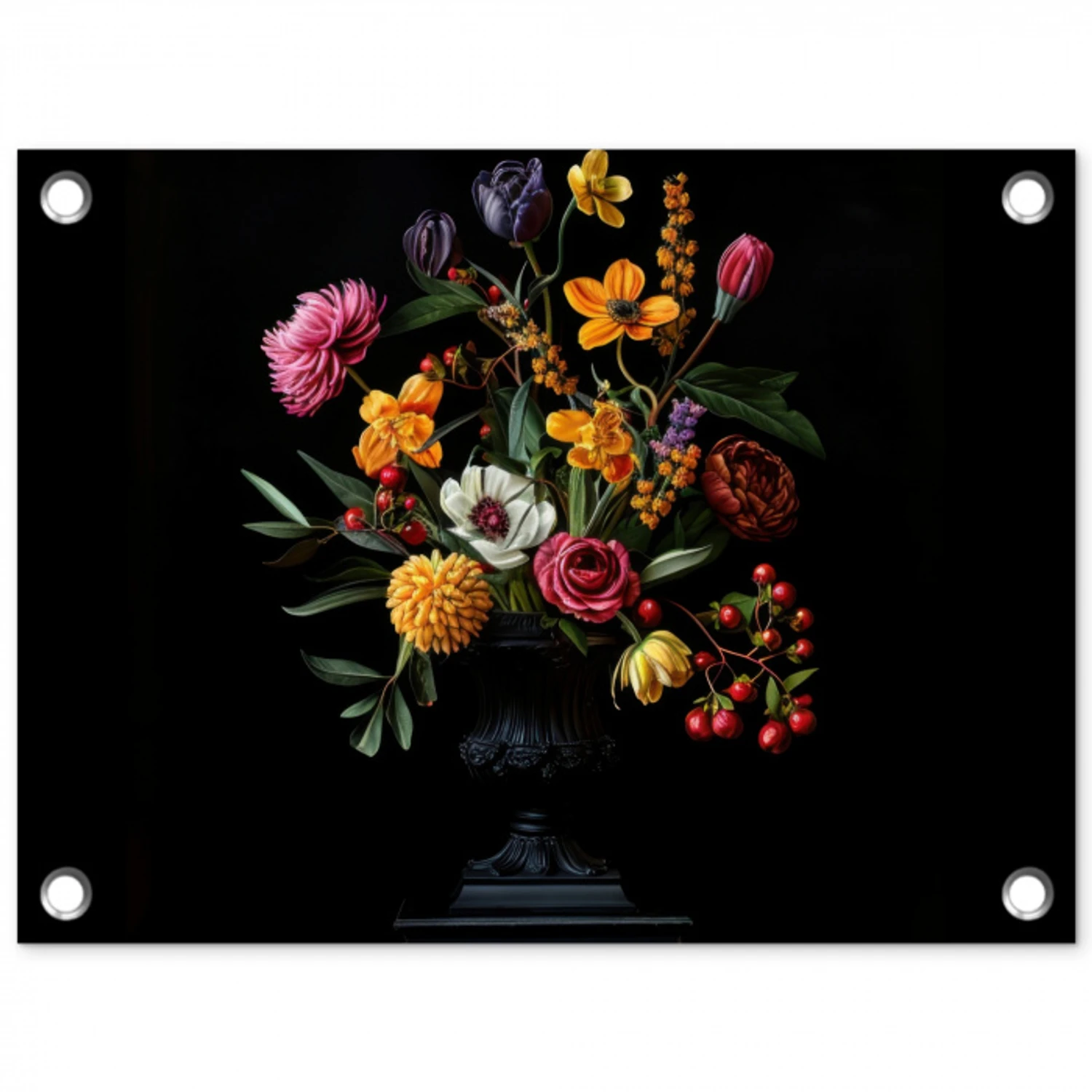 Sierlijk - Boeket - Bladeren tuinposter los doek klein -3d