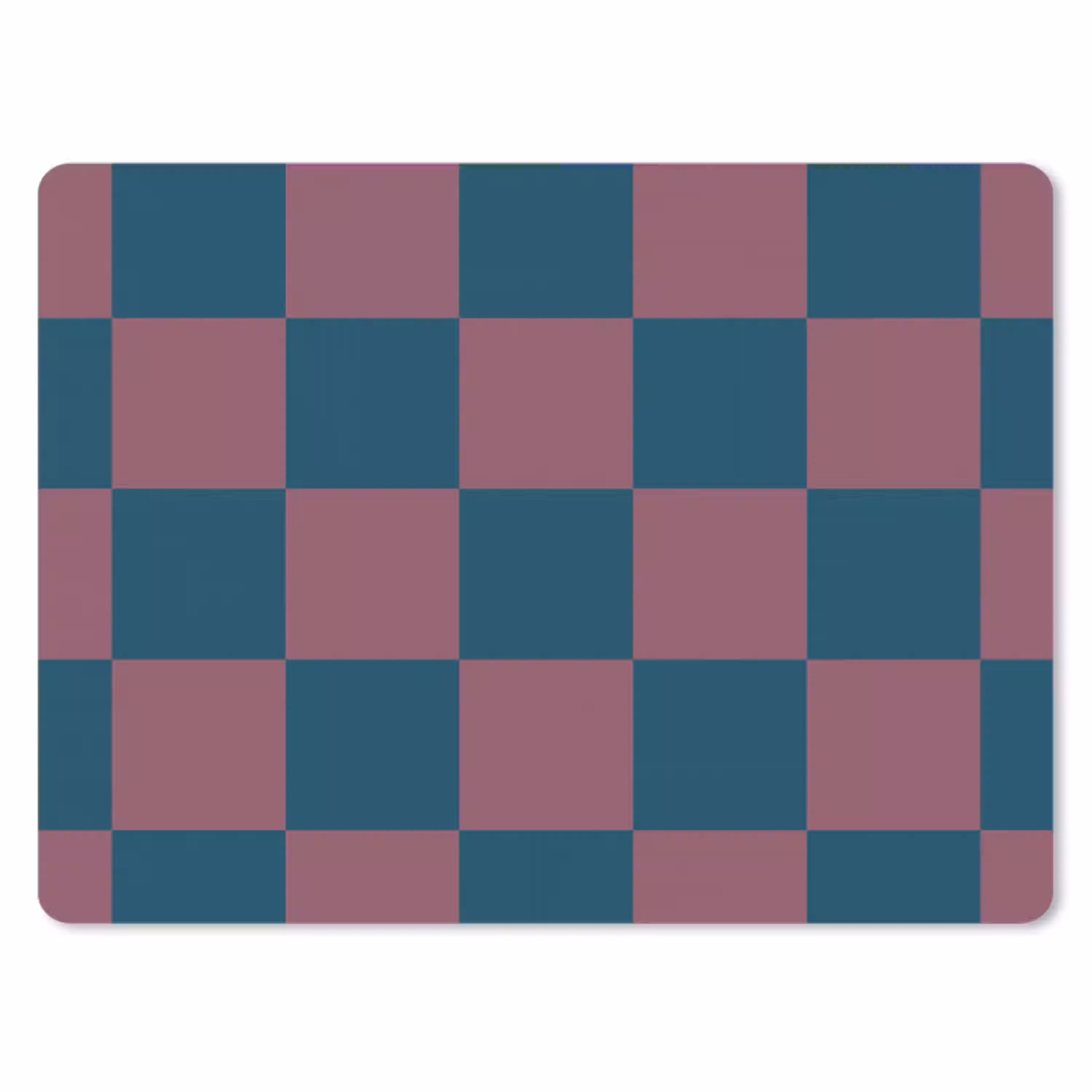 Schaakbord print - Blauw - Rood - Blokjes muismat rubber klein -3d