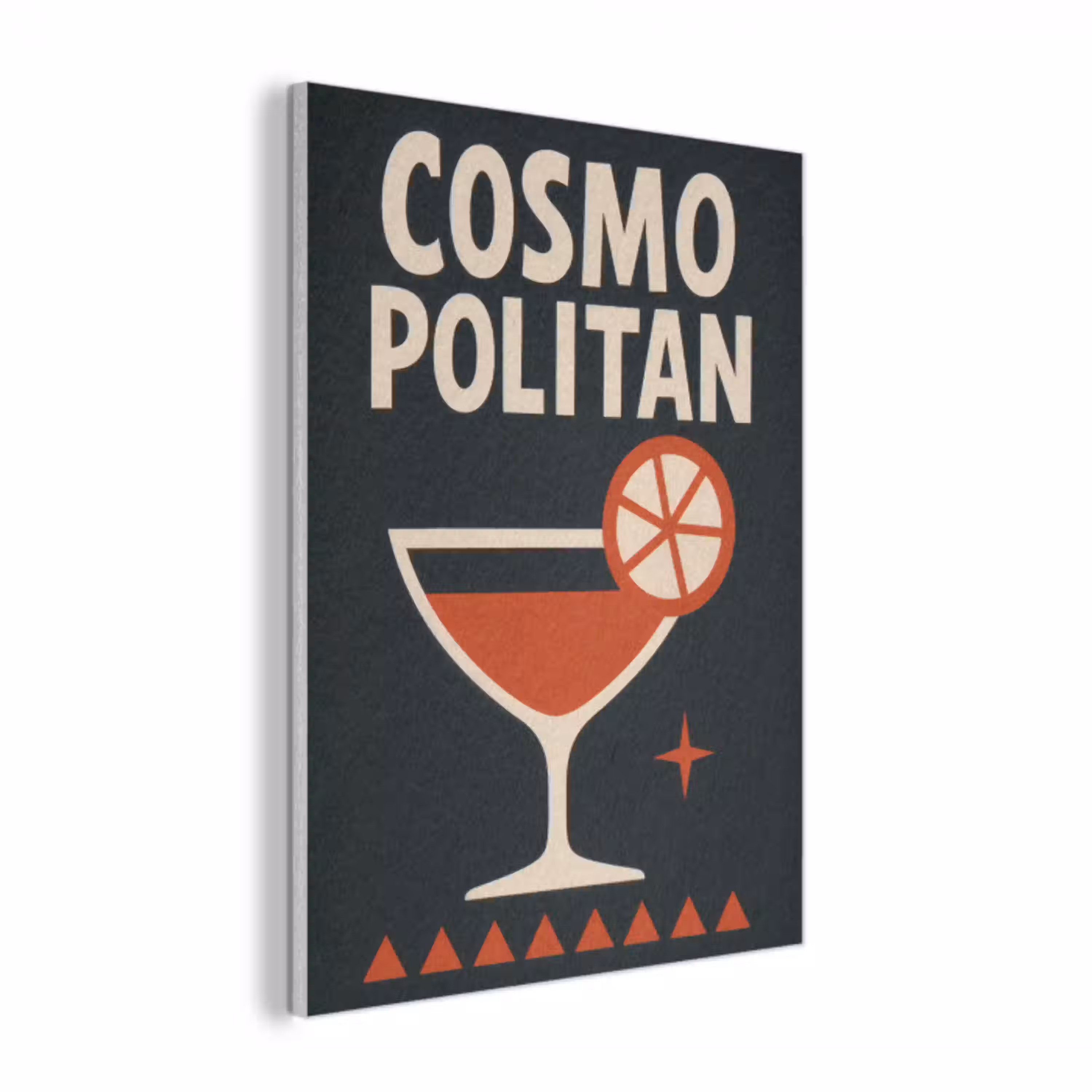 Cocktail - Zwart - Illustratie PET vilt klein -3d