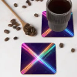 Kruisen - Lasterstralen - Neon onderzetter kurk middel -sfeer2