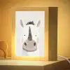 Neushoorn - Wilde dieren - Pastel kleuren Light Box met kabel klein -zzzz_3d_website