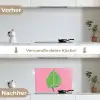 Illustratie - Blad - Minimalistisch - Groen keuken achterwand spatscherm klein -voor_na_DE