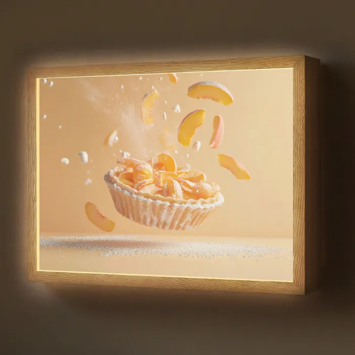 Peach - Eten - Taart - Oranje Light Box met batterij (Wandlamp) middel -z3d_website