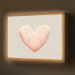 Hart - Gezicht - Roze Light Box met batterij (Wandlamp) middel -z3d_website