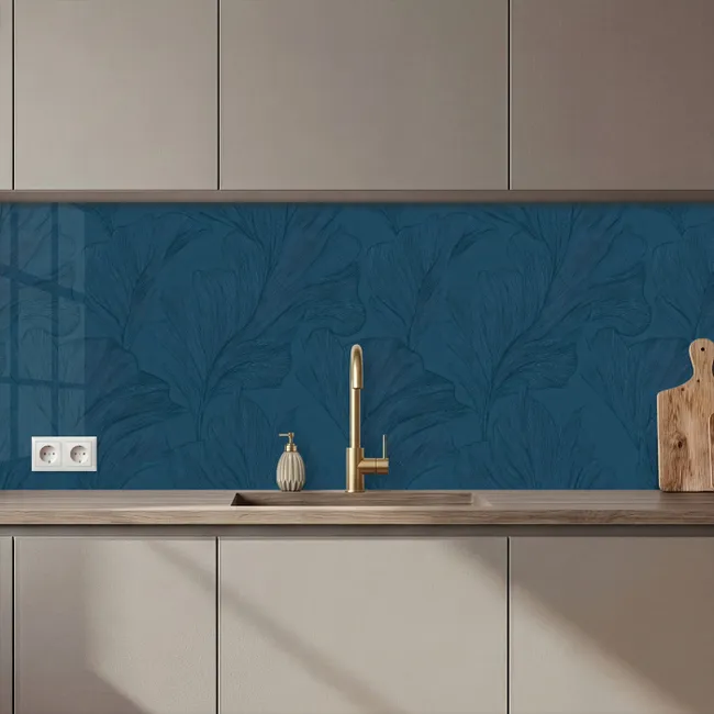 Keuken achterwand - Abstract - Patroon - Donkerblauw - Elegant