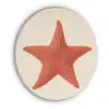 Zeester - Bobbels - Rood Akoestische PET Vilt - Rond klein -3d