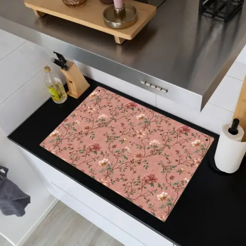 Botanisch - Bloemen - Roze Inductie beschemer met haakjes klein 777 -sfeer1
