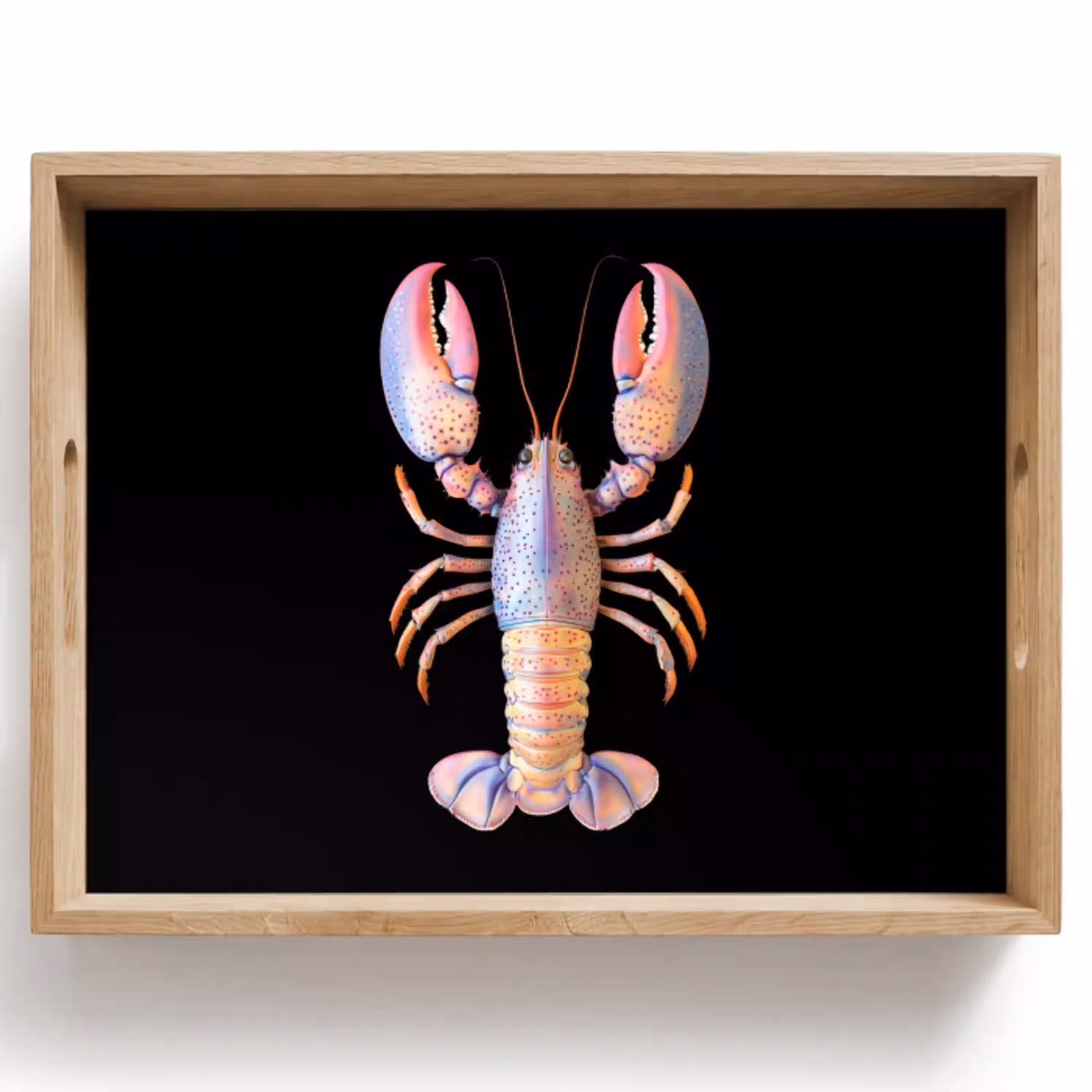 Kreeft - Roze - Zacht - Zwart Dienblad Rechthoek middel -z3d_shopping