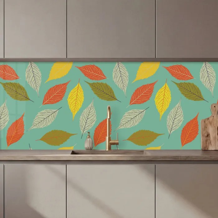 Bladeren - Herfst - Vintage - Pastel - Patroon keuken achterwand 2 middel 871 zz_3dshopping