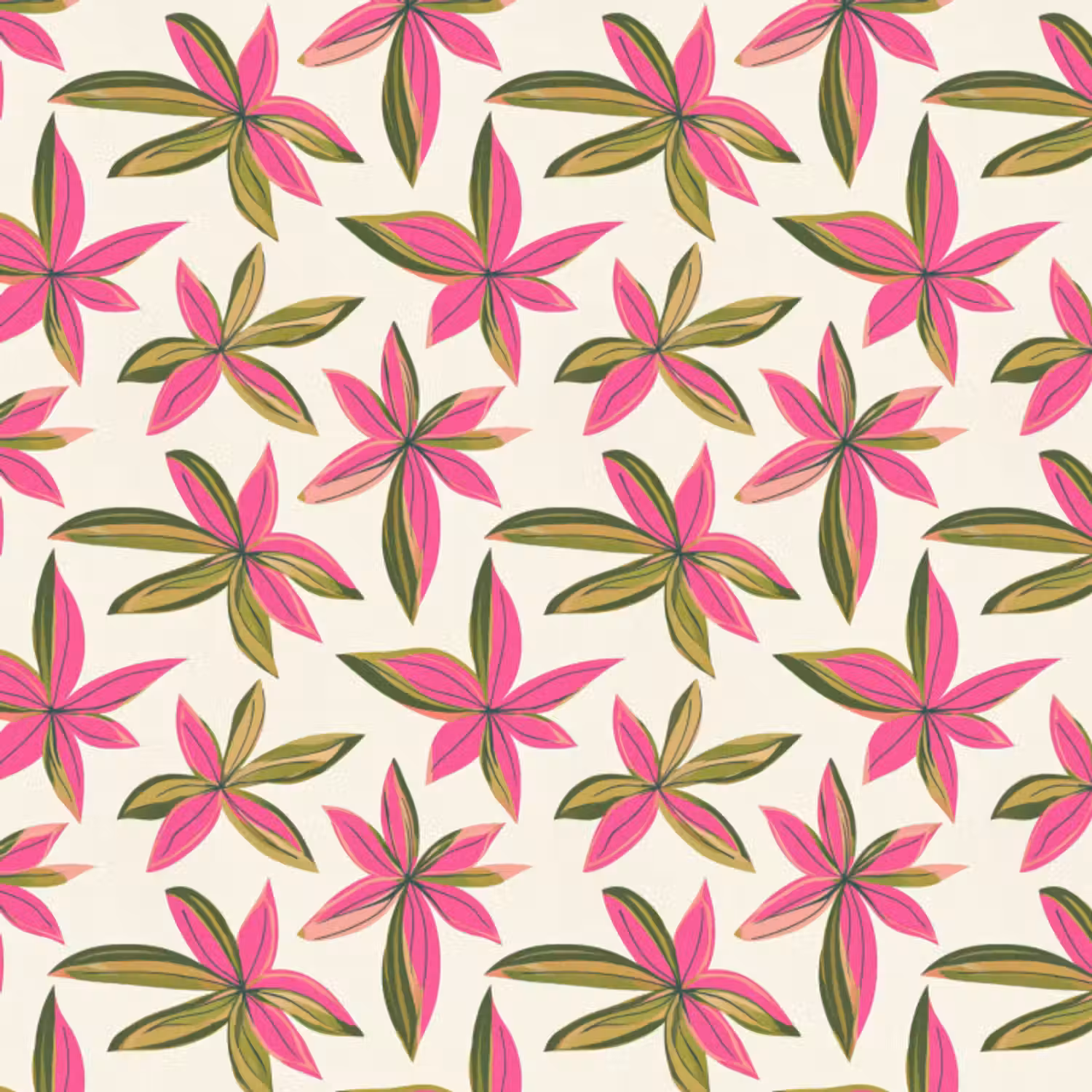 Behang - Tropisch - Bloem - Roze