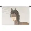 Paard - Dier - Pastel kleuren - Paarden Wandkleed katoen klein -zz3d