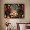 Gnooms - Kerst - Raam - Kleurrijk Textielframe zwart klein -sfeer1