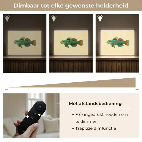 Vis - Blauw - Stippen - Schubben Light Box met batterij (Wandlamp) middel -USP_dimbaarNL