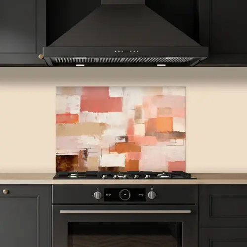 Kunst - Roze - Abstract keuken achterwand spatscherm klein -sfeer1