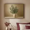 Vaas - Olijftakken - Bladeren - Beige Textielframe zwart klein -sfeer1