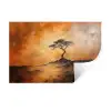Boom - Landschap - Oranje Muursticker klein -3d