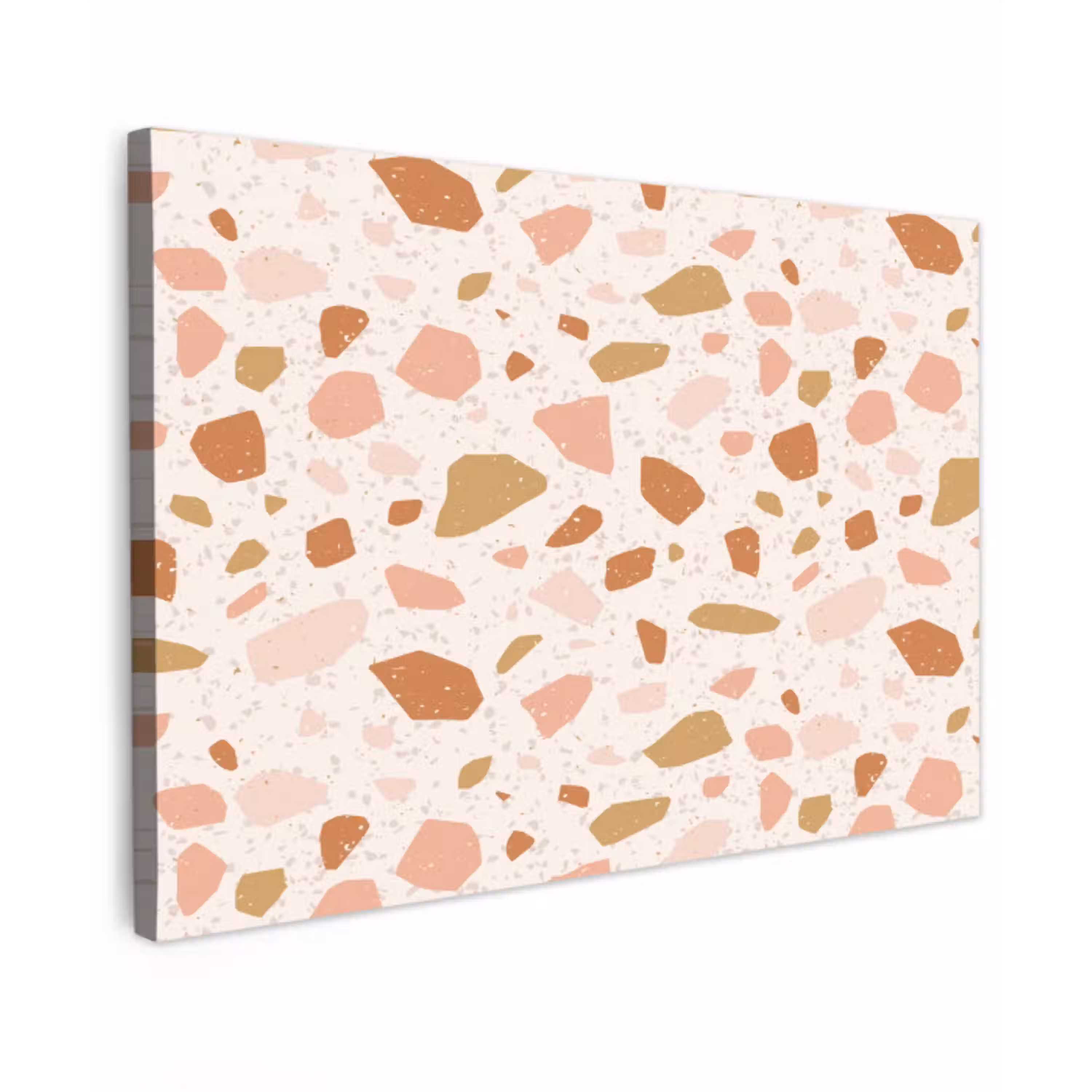 Terrazzo -  Patroon - Kleurrijk - Zalm Tuinposter op houten frame 2 cm dik klein 845 -3d