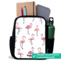 Flamingo feestje Rugzak - Zwart middel -inhoud_DE