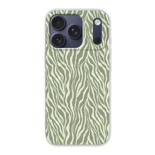 Zebra - Motief - Groen Telefoonhoesje iPhone 17 Pro klein 878 -3d