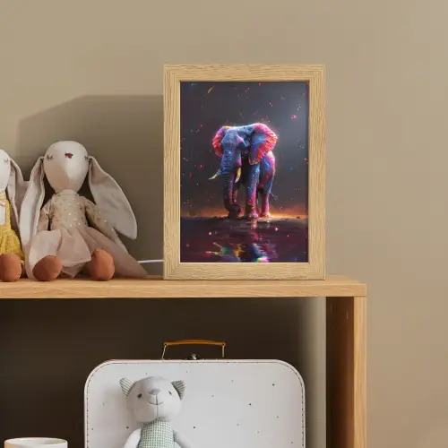 Olifant - Kleuren - Sterren - Dier Light Box met kabel klein -sfeer2_kind