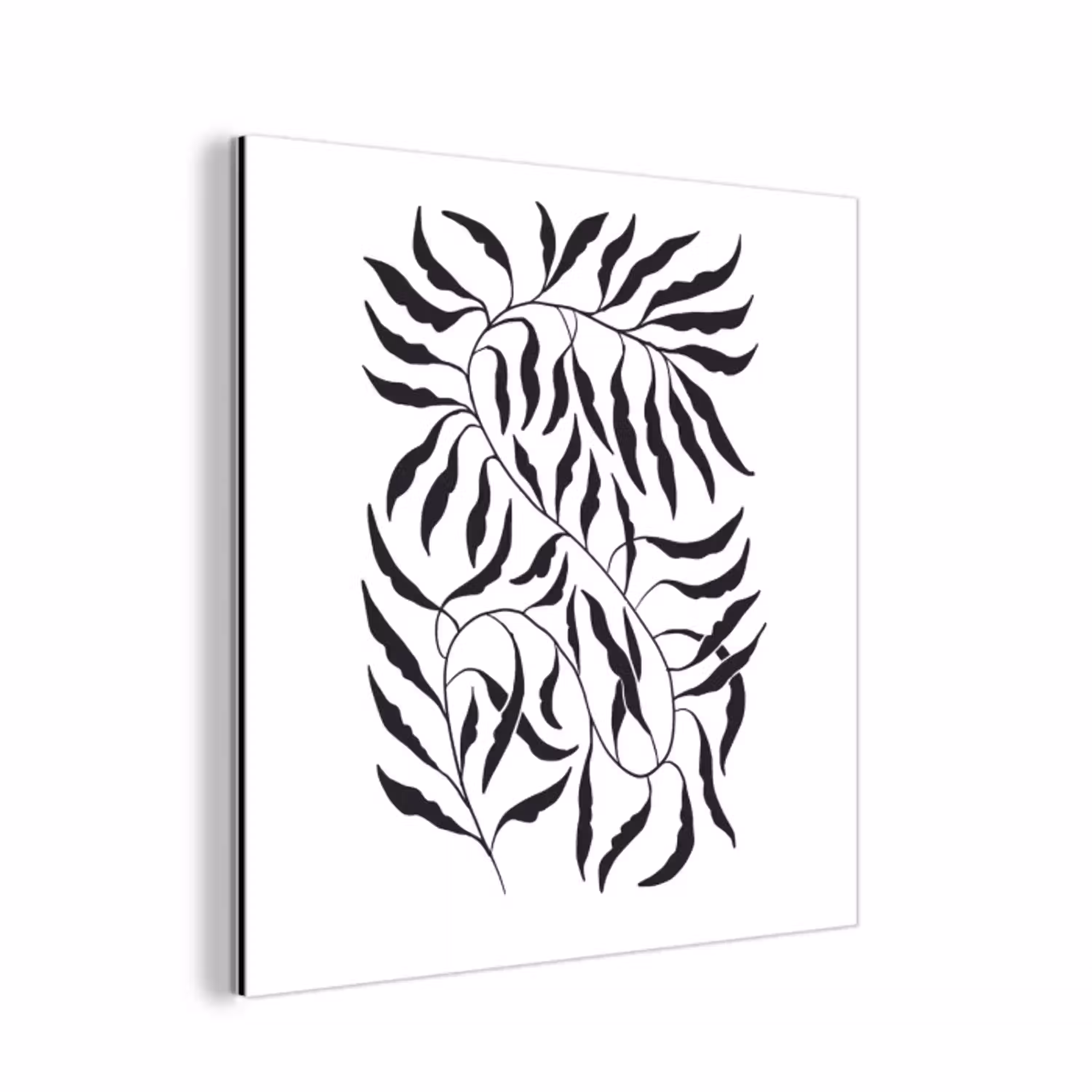 Bladeren - Planten - Bohemian - Wit - Abstract aluminium wit klein -3d